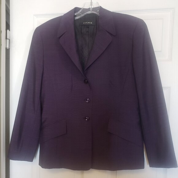 Dark purple Escada women's blazer size 40 Hungary High-quality fabrics - Picture 1 of 16